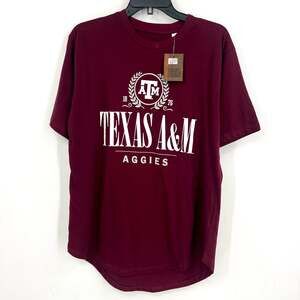 THREE SQUARE Womens Texas A&M Text 1876 T-Shirt XL Maroon Red Short Sleeve NWT